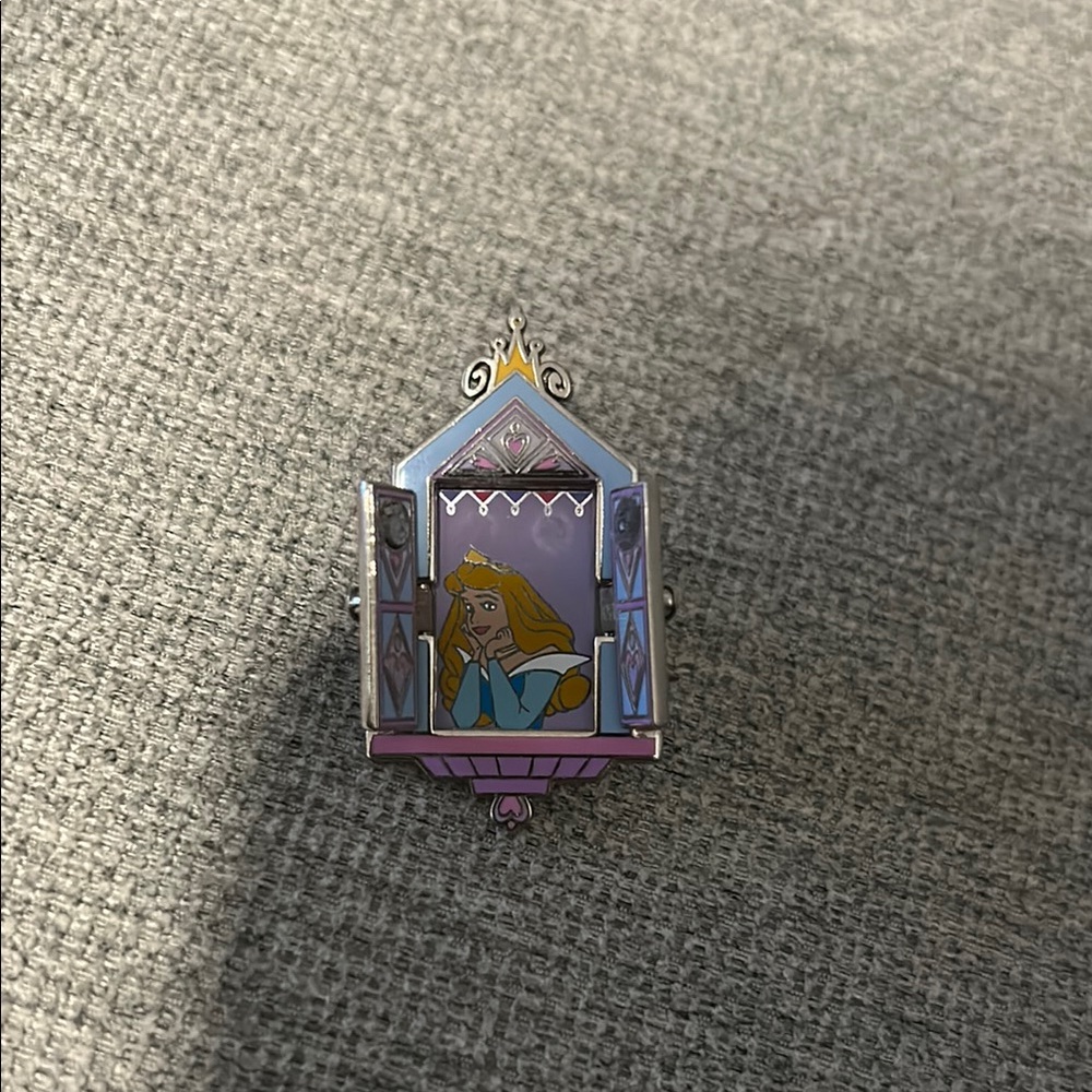 Enamel Bird Cage Pin with Princess Design